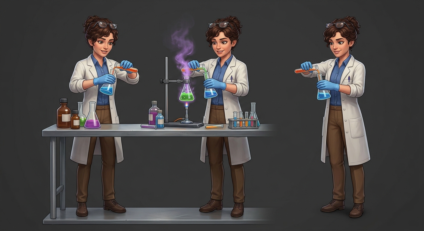 A Scientist who mixes some chemicals
